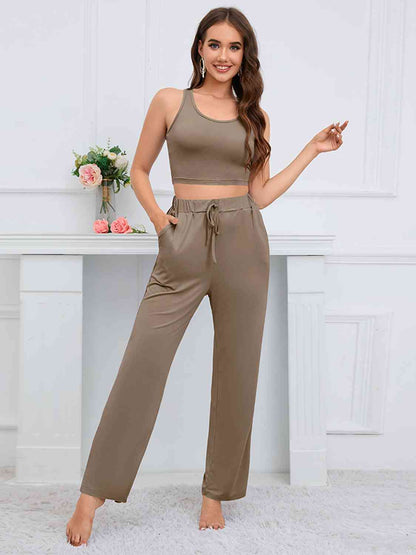 Tank, Cardigan, and Pants Set