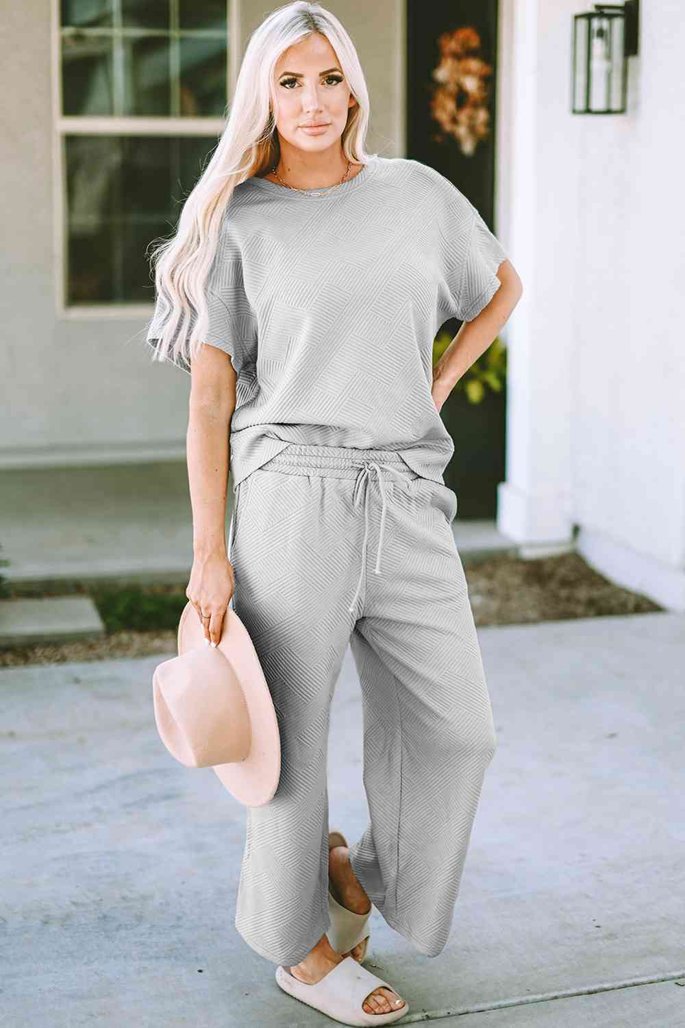 Short Sleeve Top and Pants Set