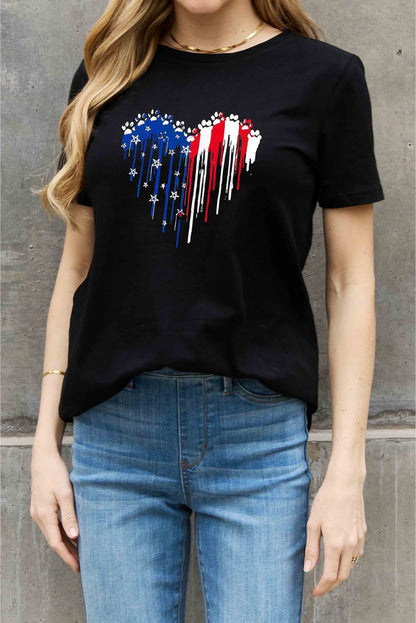 Simply Love Full Size Star Heart Graphic Cotton Tee