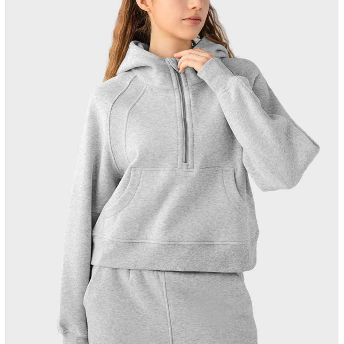 Half-Zip Long Sleeve Sports Hoodie